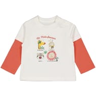 Tee shirt manches longues garçon ECRU/ SAFRAN 24MOIS