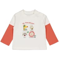 Tee shirt manches longues garçon ECRU/ SAFRAN 36MOIS