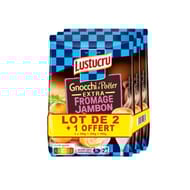 Lustucru gnocchi à poêler extra jambon fromage 300g - lot de 2 + 1 offert