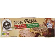 Carrefour original pâté de foie et de campagne lot de 4x80g