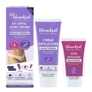 Blondepil kit depil zone intime crème dépilatoire maillot intégral 81% ingrédients d'origine naturel