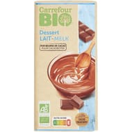 Carrefour bio tablette de chocolat dessert lait bio 170g