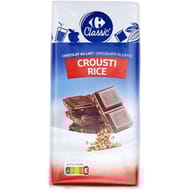 Carrefour classic' tablette chocolat au lait crousti rice x2 - 200g