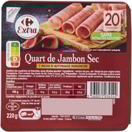 Carrefour extra quart de jambon sec 220g