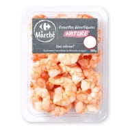 Crevettes décortiquées nature CARREFOUR LE MARCHE la barquette de 100g