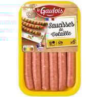 Le Gaulois saucisses de volaille nature x6 300g