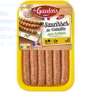 Le Gaulois saucisses de volaille aux herbes x6 300g