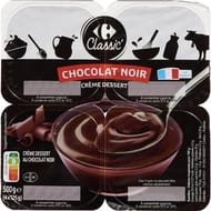 Carrefour Classique crème dessert chocolat noir 4x125g