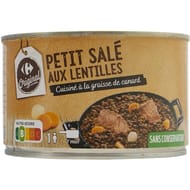Carrefour original plat cuisiné petit salé lentilles 420g