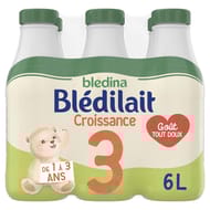 Blédina blédilait lait de croissance 1 à 3 ans 6x1l