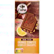 Carrefour extra tablette de chocolat noir orange confite 200g