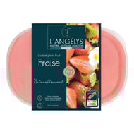 L'angelys bac sorbet plein fruit fraise 750ml 500g