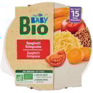 Carrefour baby bio plat bébé spaghetti bolo dès 15mois 250g