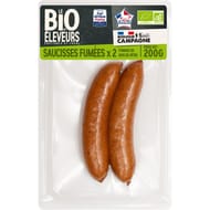 Bonjour Campagne saucisses fumées bio x2 200g