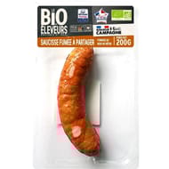 Bonjour Campagne saucisse fumée à partager bio 200g