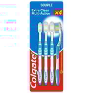 Colgate extra clean brosse à dents manuelle multiaction souple x4