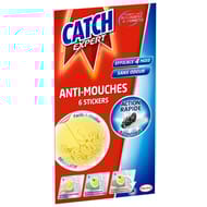 Catch 6 stickers anti-mouches décoratifs jaune