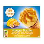 Carrefour extra 6 cônes mangue passion 462g