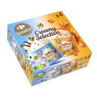 Carrefour sensation glace cookie dough / caramel salé 4 pots 288g