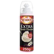 Président aérosol crème sous pression stérélisée uht vanille 250g