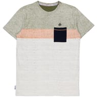 Tee-shirt manches courtes tricolore homme GRIS/ROSE S