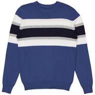 Pull col rond rayé homme BLEU XXL