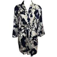 Peignoir femme BLANC NAVY AOP T42