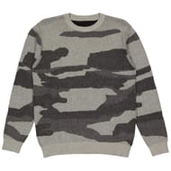 Pull col rond jacquard camo homme GRIS CHINE XXL