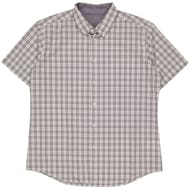Chemise manches courtes carreaux homme GRIS XXL