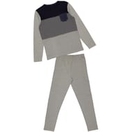 Pyjama long rayé poche denim homme GRIS CHINE XXL