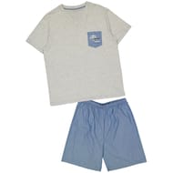 Pyjama court col v poche homme GRIS CHINE XXL
