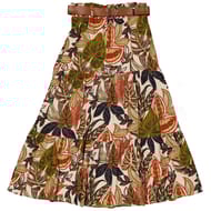 Jupe longue imprimée femme IMP FEUILLAGES T48