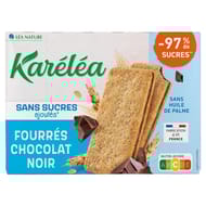 Karelea biscuits fourrés chocolat noir sans sucres ajoutés 170g étui + sachets