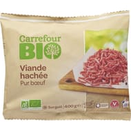Carrefour bio viande hachée pur boeuf bio 400g