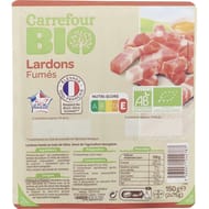 Carrefour bio lardons fumés 150g