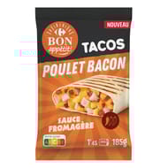 Carrefour bon appétit tacos poulet bacon 185g