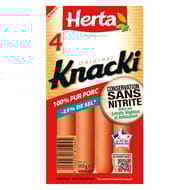 Herta knacki saucisses sel réduit CSN x4 140g