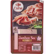 Carrefour Extra jambon sec 7 mois d'affinage 4 tranches 100g