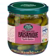 Jardin d'orante mini cornichons balsamique recette apéritive 185g