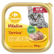 Carrefour companino terrine poulet pour chat 100g