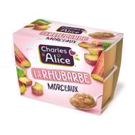 Charles & Alice la rhubarbe morceaux sans sucre ajoutés 4x95g