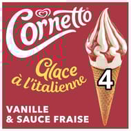 Cornetto 4 glaces à l'italienne vanille & fraise 560ml 324g