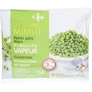 Carrefour petits pois doux précuits vapeur 750g