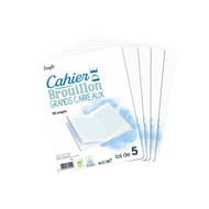 Simpl' lot de 5 cahiers brouillon 17x22 cm 96 pages grands carreaux