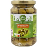 Carrefour classic' olives vertes dénoyautées 320g