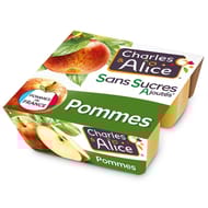 Charles & Alice spécialité de pommes 4x100g sans sucres ajoutés