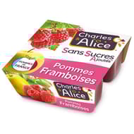 Charles & Alice sans sucre ajouté pomme framboise 4x100g