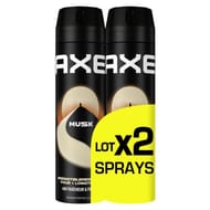 Axe supreme déodorant homme atomiseur musk 48h fraicheur & parfum 2x200ml