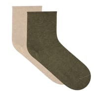 2 paires de socquettes coton bio bord roulotte femme Le Bourget KAKI/ SABLE 37/41