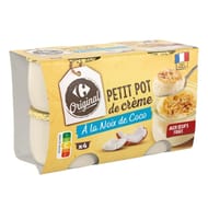 Carrefour original dessert crème à la noix de coco 4x100g
